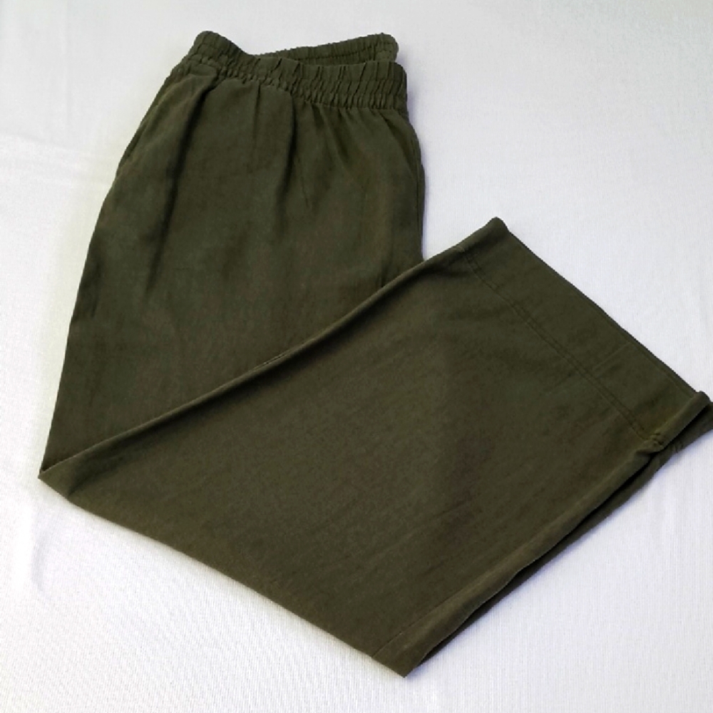 Olive Green Old Navy Pull-On Wide Leg Pants
